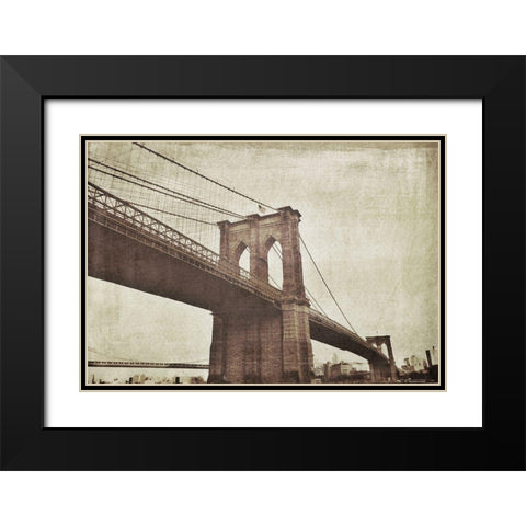 Bridge of Brooklyn Sepia I Black Modern Wood Framed Art Print with Double Matting by Acosta