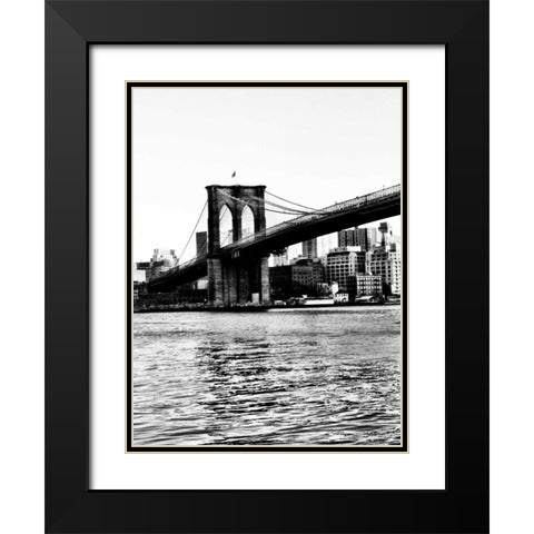 Bridge of Brooklyn BW II Black Modern Wood Framed Art Print with Double Matting by Acosta