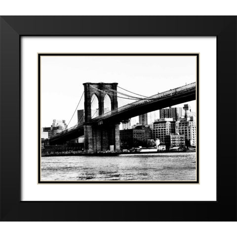 Bridge of Brooklyn BW Black Modern Wood Framed Art Print with Double Matting by Acosta