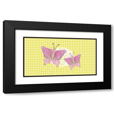 Colorful Butterflies III Black Modern Wood Framed Art Print with Double Matting by Metz, Andi