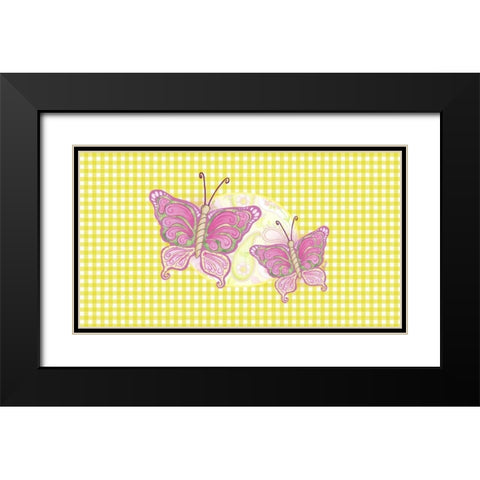 Colorful Butterflies III Black Modern Wood Framed Art Print with Double Matting by Metz, Andi