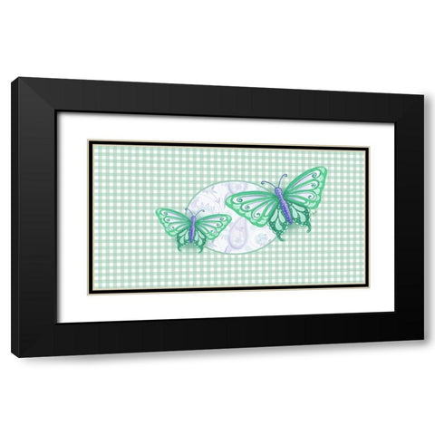 Colorful Butterflies I Black Modern Wood Framed Art Print with Double Matting by Metz, Andi
