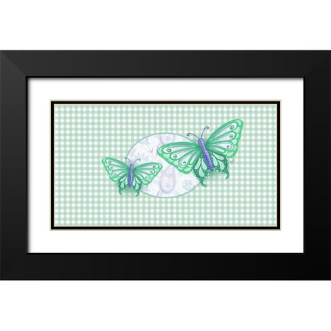 Colorful Butterflies I Black Modern Wood Framed Art Print with Double Matting by Metz, Andi