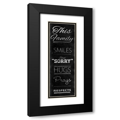 Family Chalk Panel I Black Modern Wood Framed Art Print with Double Matting by SD Graphics Studio