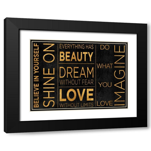 Believe Inspiration Black Modern Wood Framed Art Print with Double Matting by SD Graphics Studio