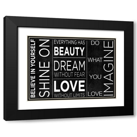 Believe Inspiration Black Modern Wood Framed Art Print with Double Matting by SD Graphics Studio