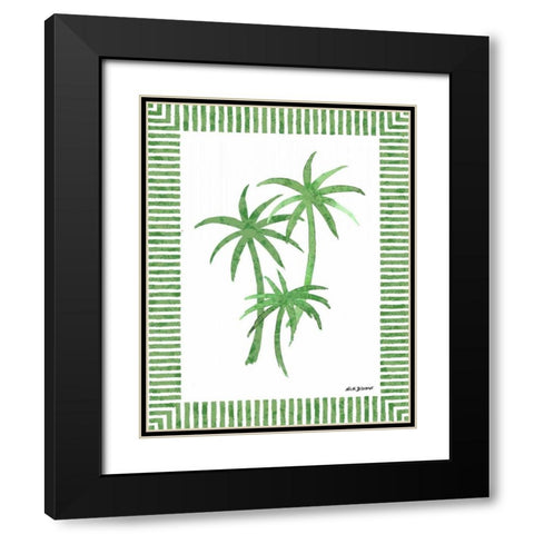 Green Palms III Black Modern Wood Framed Art Print with Double Matting by Biscardi, Nicholas