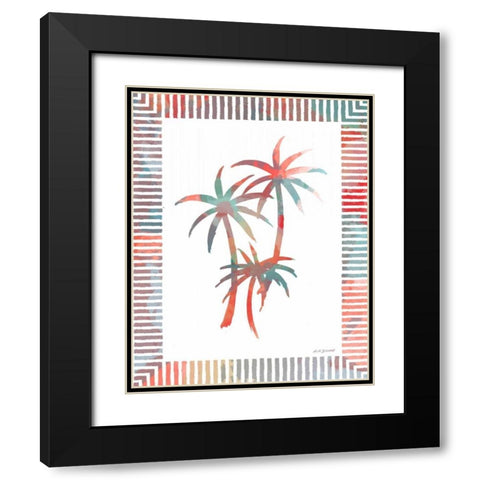 Watercolor Palms III Black Modern Wood Framed Art Print with Double Matting by Biscardi, Nicholas