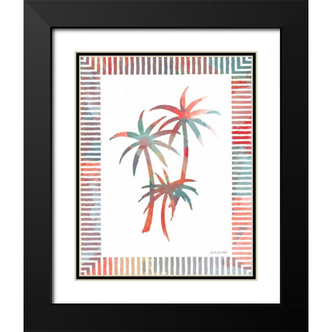 Watercolor Palms III Black Modern Wood Framed Art Print with Double Matting by Biscardi, Nicholas