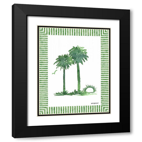 Green Palms IV Black Modern Wood Framed Art Print with Double Matting by Biscardi, Nicholas