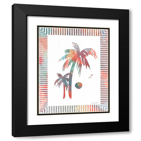 Watercolor Palms II Black Modern Wood Framed Art Print with Double Matting by Biscardi, Nicholas