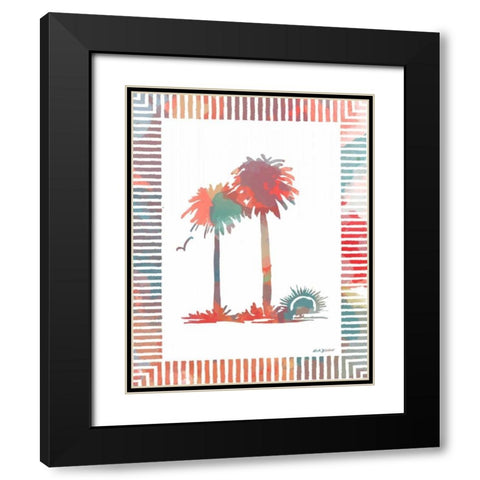 Watercolor Palms IV Black Modern Wood Framed Art Print with Double Matting by Biscardi, Nicholas