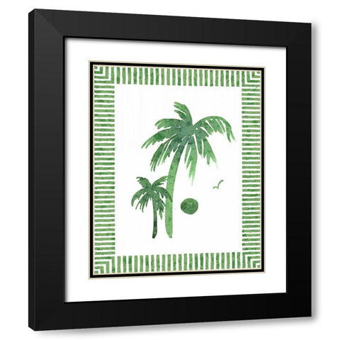 Green Palms II Black Modern Wood Framed Art Print with Double Matting by Biscardi, Nicholas
