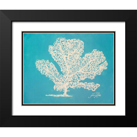 White Coral I Black Modern Wood Framed Art Print with Double Matting by DeRice, Julie