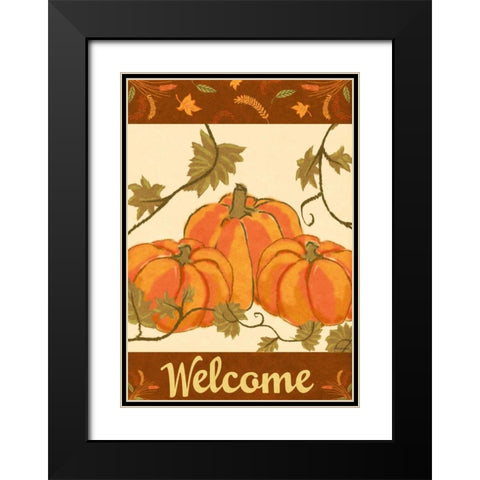 Harvest Pumpkin Black Modern Wood Framed Art Print with Double Matting by Biscardi, Nicholas