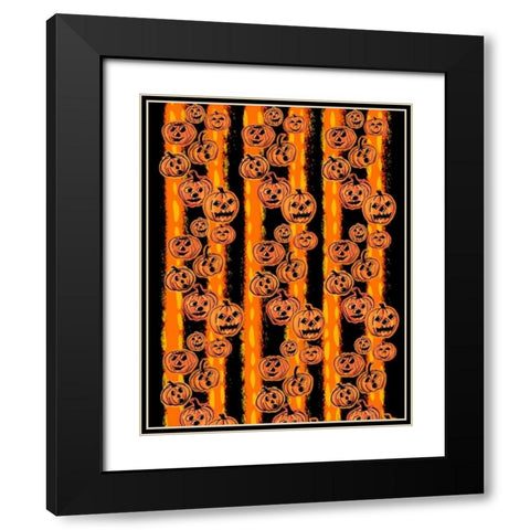 Pumpkin Patch Pals II Black Modern Wood Framed Art Print with Double Matting by Biscardi, Nicholas