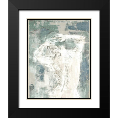 Figure on Abstract I Black Modern Wood Framed Art Print with Double Matting by Loreth, Lanie