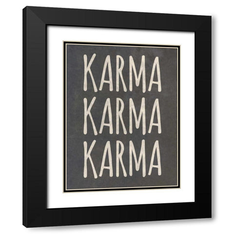 Karma I Black Modern Wood Framed Art Print with Double Matting by SD Graphics Studio
