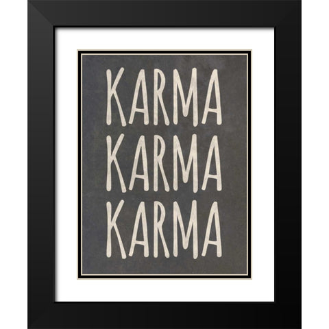 Karma I Black Modern Wood Framed Art Print with Double Matting by SD Graphics Studio