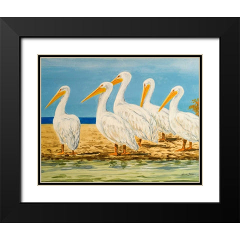 Coastal Flock I Black Modern Wood Framed Art Print with Double Matting by Baliko, Linda