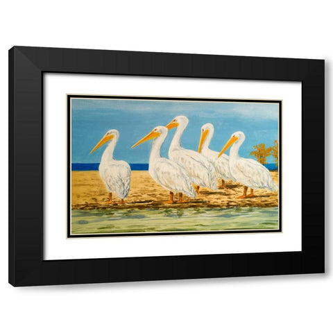 Coastal Flock I Black Modern Wood Framed Art Print with Double Matting by Baliko, Linda