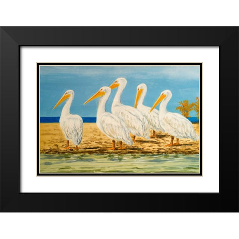 Coastal Flock I Black Modern Wood Framed Art Print with Double Matting by Baliko, Linda
