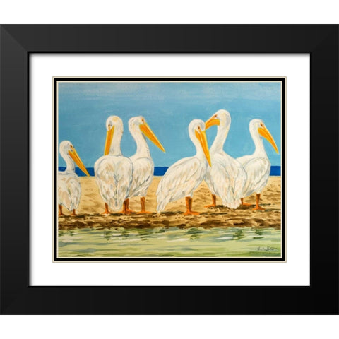 Coastal Flock II Black Modern Wood Framed Art Print with Double Matting by Baliko, Linda