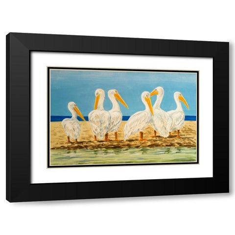 Coastal Flock II Black Modern Wood Framed Art Print with Double Matting by Baliko, Linda