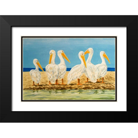 Coastal Flock II Black Modern Wood Framed Art Print with Double Matting by Baliko, Linda