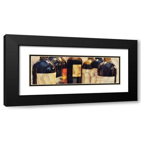 Wine Label Panel II Black Modern Wood Framed Art Print with Double Matting by Peck, Gail