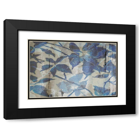 Indigo Shadows Black Modern Wood Framed Art Print with Double Matting by Pinto, Patricia