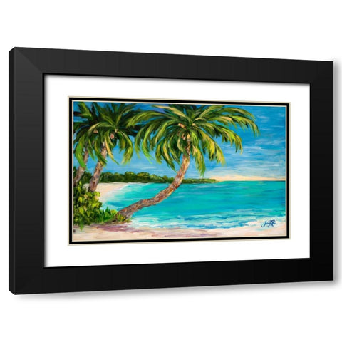 Palm Cove Black Modern Wood Framed Art Print with Double Matting by DeRice, Julie