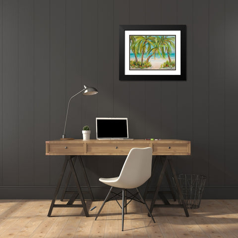 Palm Life Black Modern Wood Framed Art Print with Double Matting by DeRice, Julie