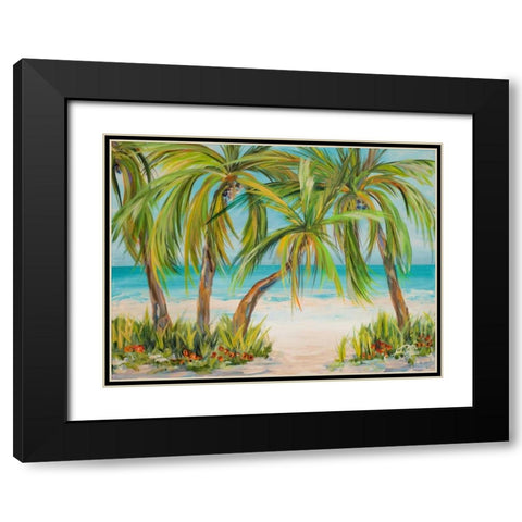 Palm Life Black Modern Wood Framed Art Print with Double Matting by DeRice, Julie