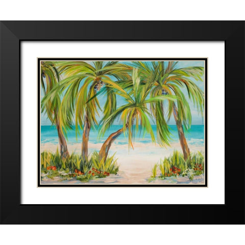Palm Life Black Modern Wood Framed Art Print with Double Matting by DeRice, Julie