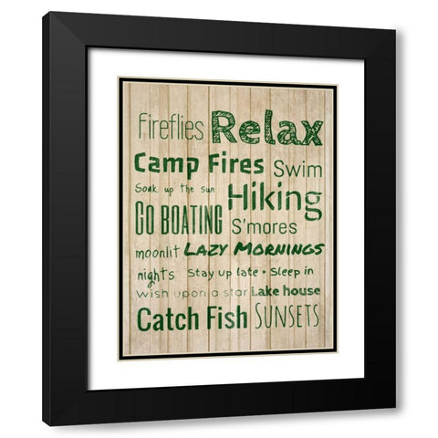 Fireflies Black Modern Wood Framed Art Print with Double Matting by Acosta