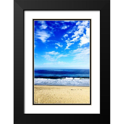 The Ocean Is Blue Black Modern Wood Framed Art Print with Double Matting by Acosta