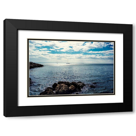 Spanish Coast II Black Modern Wood Framed Art Print with Double Matting by Acosta