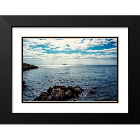 Spanish Coast II Black Modern Wood Framed Art Print with Double Matting by Acosta