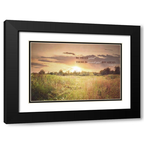 Wonderful Joy Ahead Black Modern Wood Framed Art Print with Double Matting by Poynter, Kelly