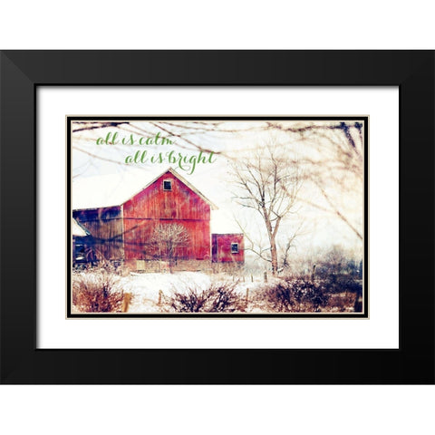 Calm and Bright Barn Black Modern Wood Framed Art Print with Double Matting by Poynter, Kelly