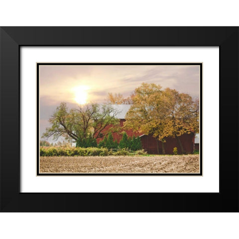 My Red Barn Black Modern Wood Framed Art Print with Double Matting by Poynter, Kelly