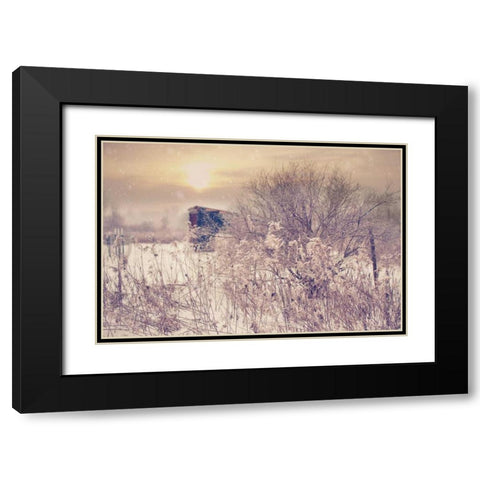 Winter Sunset Black Modern Wood Framed Art Print with Double Matting by Poynter, Kelly
