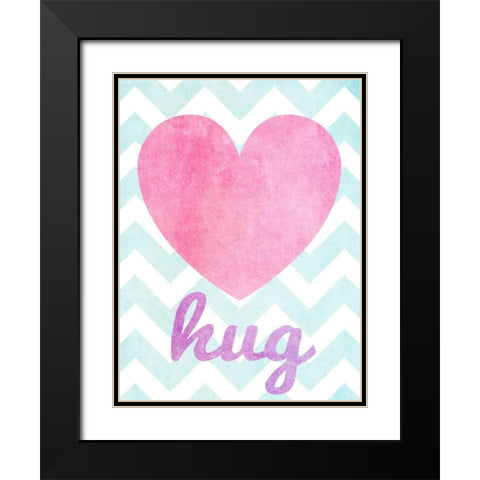 Stars and Hearts II Black Modern Wood Framed Art Print with Double Matting by SD Graphics Studio