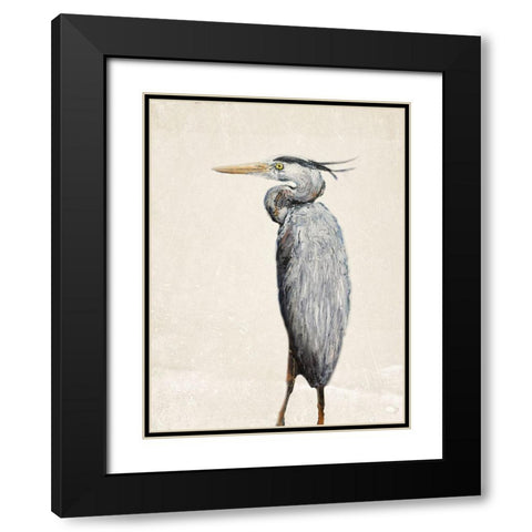 Grey Heron I Black Modern Wood Framed Art Print with Double Matting by Johnson, Walt