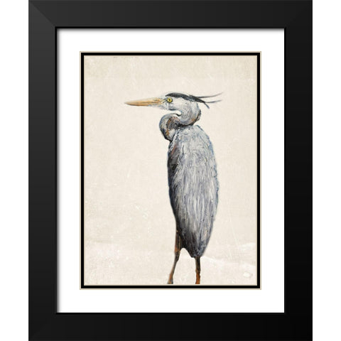 Grey Heron I Black Modern Wood Framed Art Print with Double Matting by Johnson, Walt