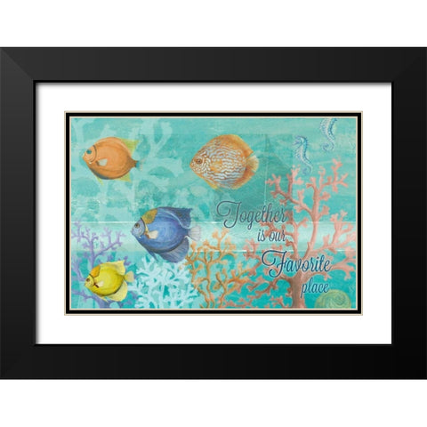 Coral Reef Life Quote I Black Modern Wood Framed Art Print with Double Matting by Pinto, Patricia