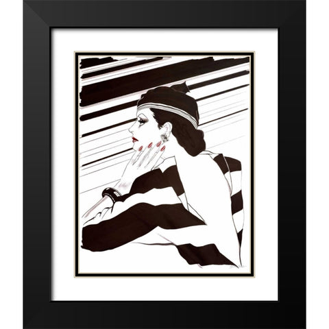 Fashion Women IV Black Modern Wood Framed Art Print with Double Matting by Baliko, Linda