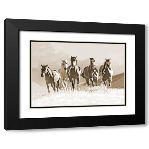 Mountain Run Black Modern Wood Framed Art Print with Double Matting by Walker, Carol