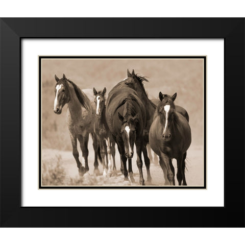 Waterhole March Black Modern Wood Framed Art Print with Double Matting by Walker, Carol